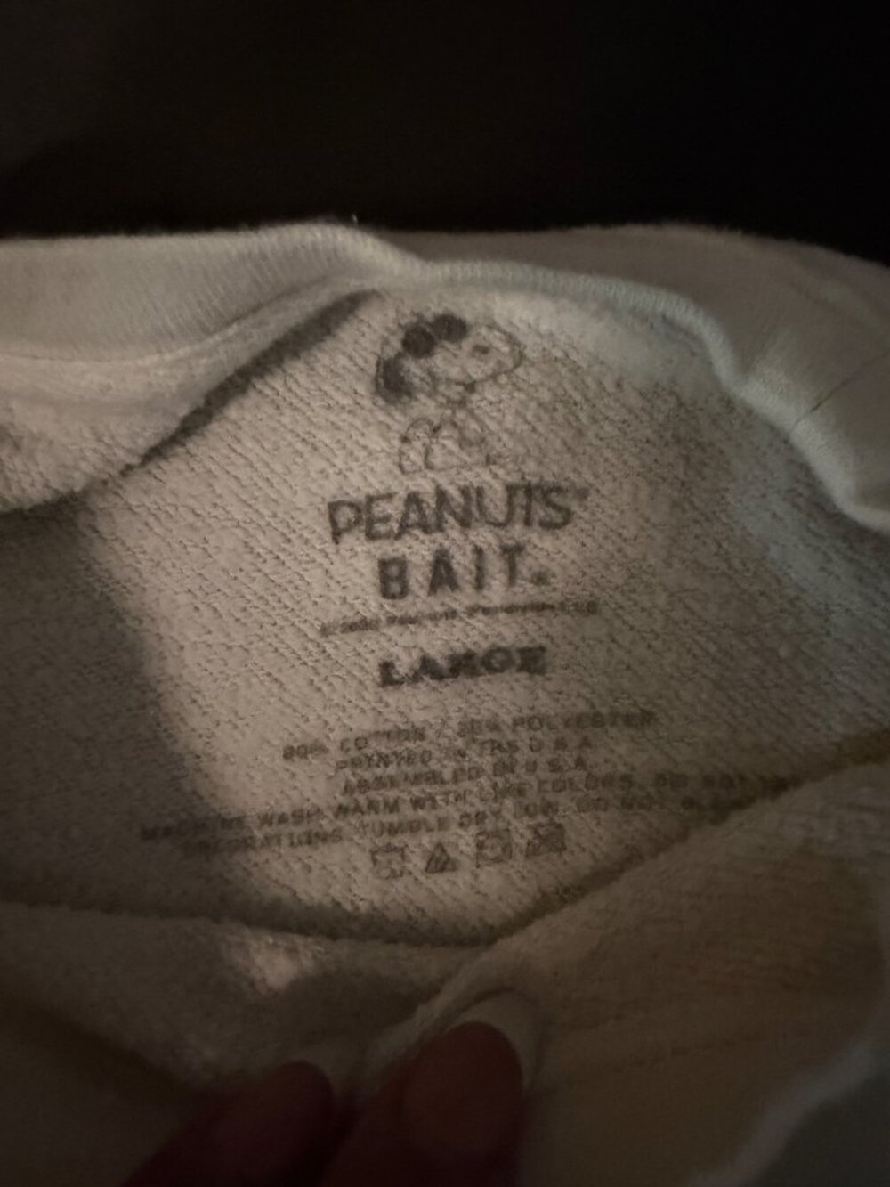 BAIT & Peanuts Snoopy & Woodstock "Best Friends For Life" White Crewneck Sweatsh - Picture 4 of 5